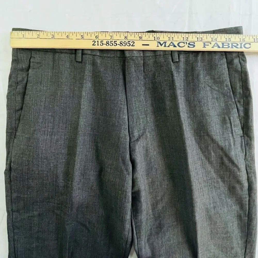 J.Crew Ludlow Wool Pants Mens 32 Gray Flat Front Slim Fit Suit Pants Taper Cuff